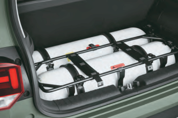 Factory-fitted dual cylinder CNG setup on the Exter